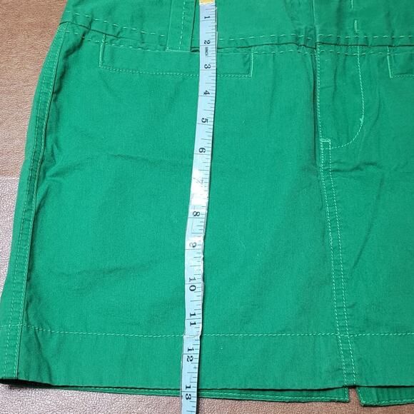 Old Navy Green Cotton Mini Skirt Size 4 Y2K Straight Bandage Skirt Pockets Vivid - Picture 5 of 5
